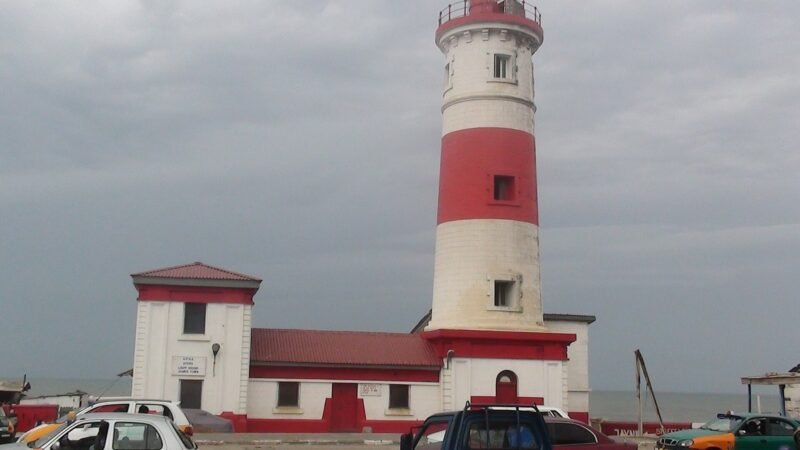 Lighthouse at Jamestown in Accra, Ghana. Image d'archive.
