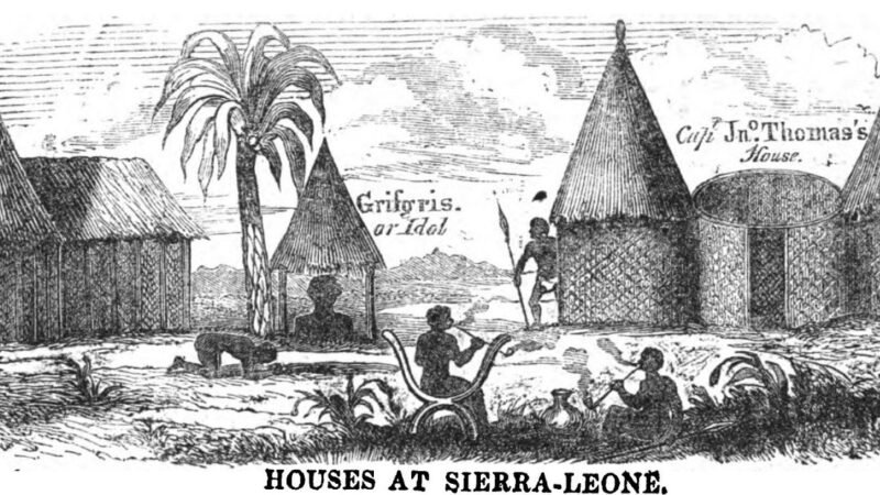 Governor John Thomas's house in Sierra Leone, mid-17th century, artist's recreation, Sierra Leone. Image d'archive.