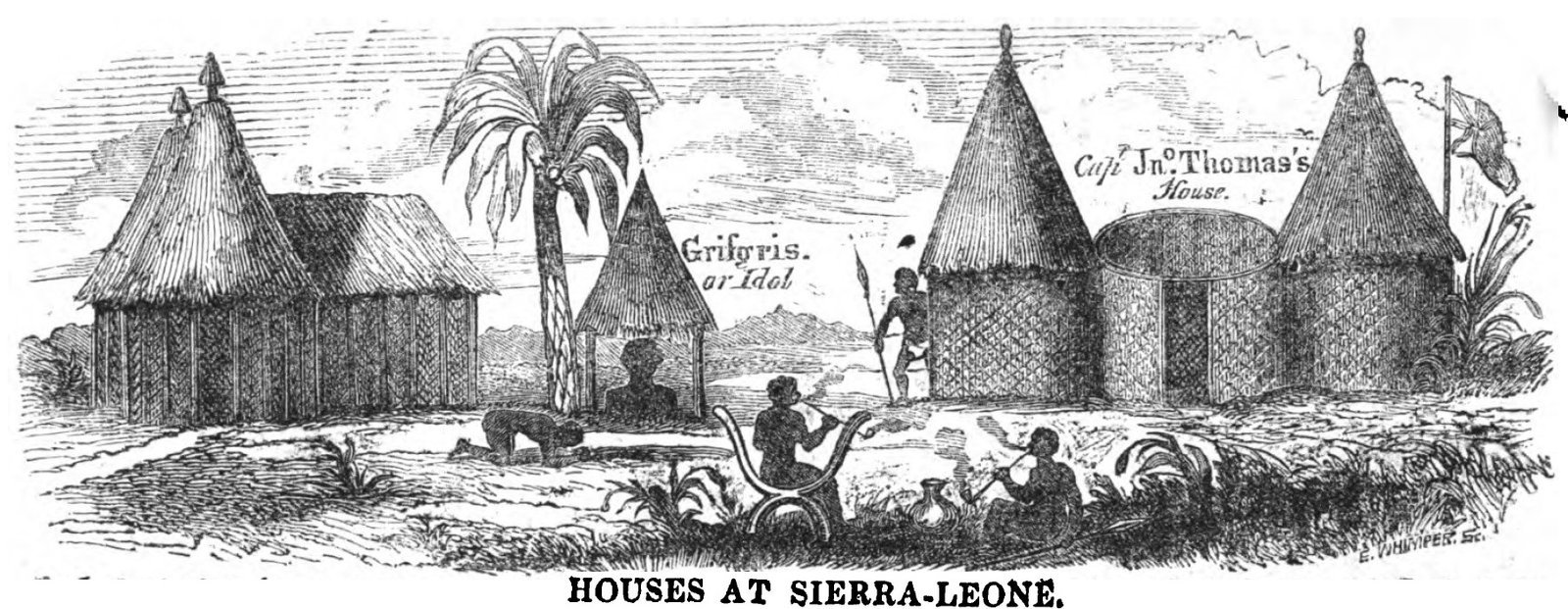 Governor John Thomas's house in Sierra Leone, mid-17th century, artist's recreation, Sierra Leone. Image d'archive.