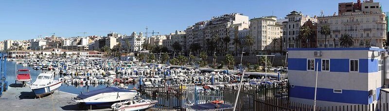 Ceuta banner, Maroc. Image d'archive.