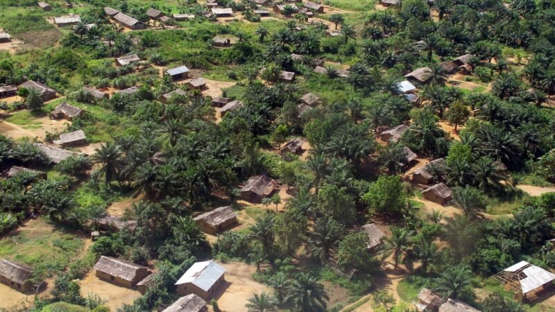 Une vue aérienne partielle du territoire de Boende dans la province de l’Equateur, en RD Congo (15311732917), RD Congo. Image d'archive.
